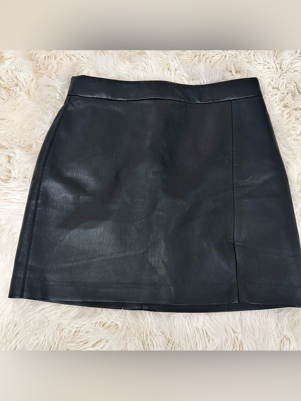 Wilfred Black Faux Leather Mini Skirt